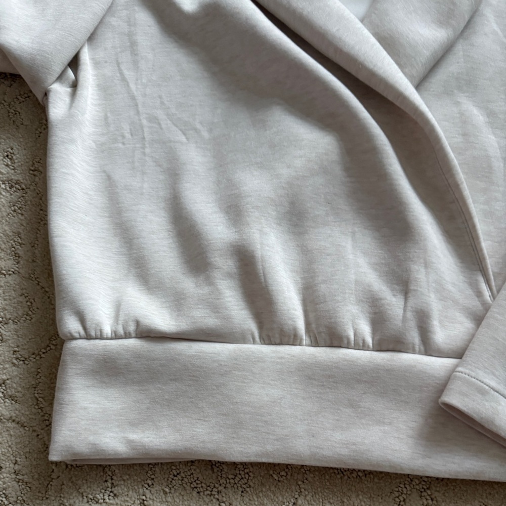 SPANX Cream Wrap-Front Long Sleeve Crop Top - Picture 7 of 10